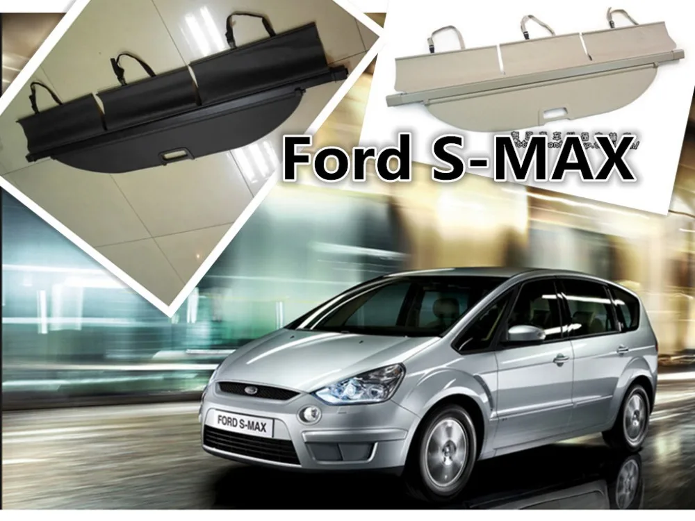 

Car Rear Trunk Security Shield Cargo Cover For Ford S-MAX 2007-2015 High Quality Trunk Shade Security Cover