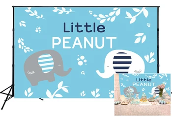 

Elephant Theme Backdrop Little Peanut Baby Shower Background Photography Filming Props It's A Boy Party Photo Booth Banner