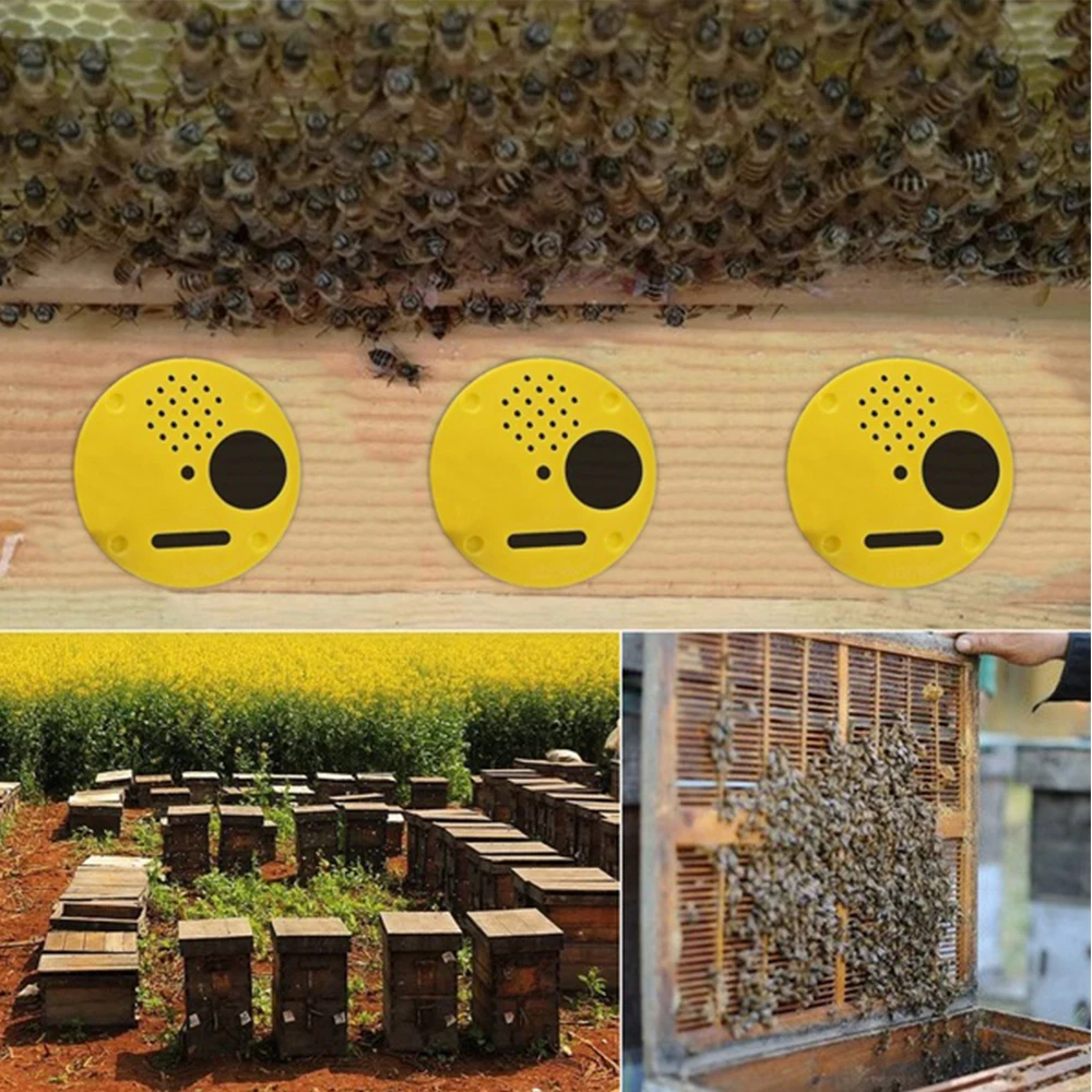 12 шт. круглый пчелиный улей коробка входные ворота диск пластиковый пчелиное гнездо двери соты входные ворота оборудование для пчеловодства