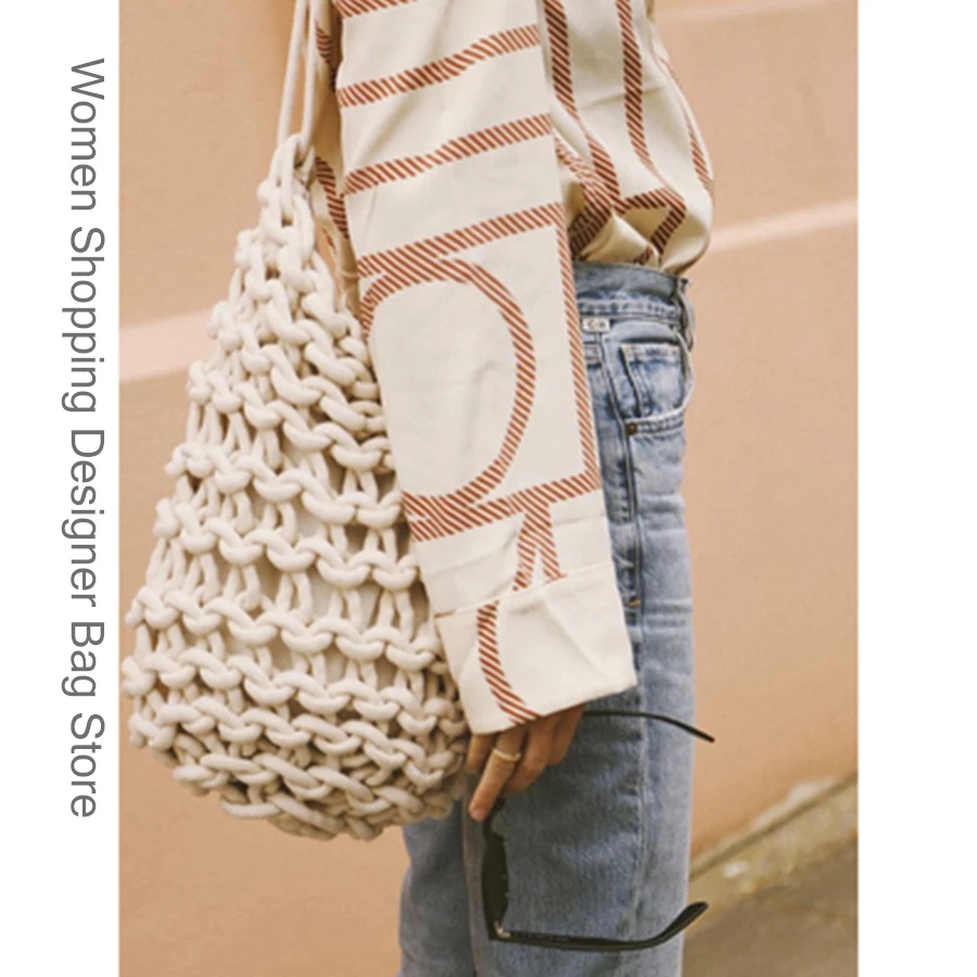 

Women Bags 2019 Summer Woven Tote Bags For Hollow Out Women's Handbag Quality Female Knitting Shoulder Bag Bali Beach Travel Bag