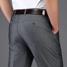 Мужские нарядные брюки летняя официальная брендовая одежда свободный костюм брюки мужские тонкие повседневные деловые Свадебные брюки высокого качества