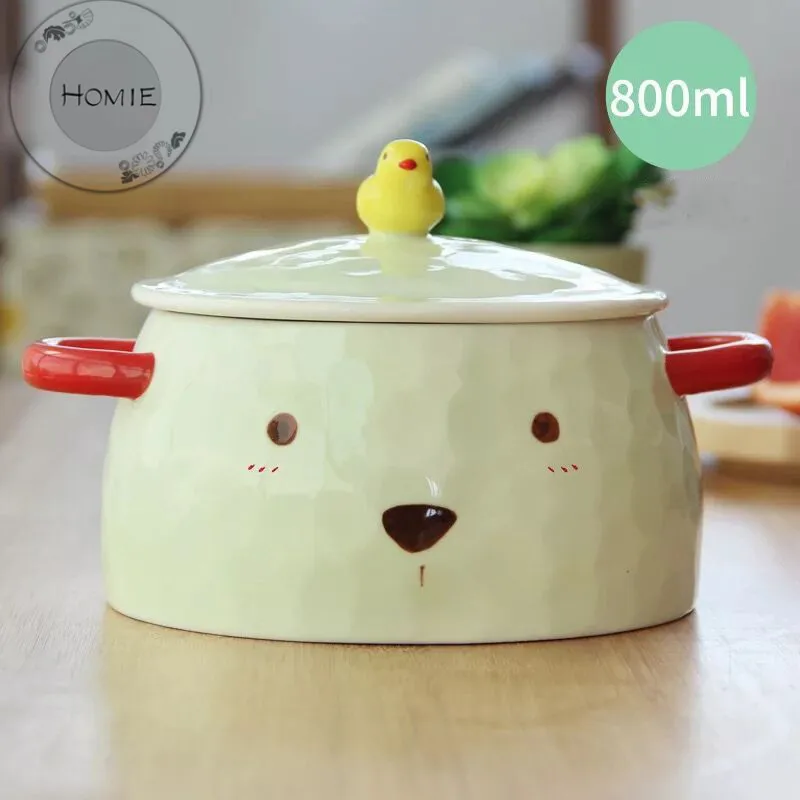 HOMI Творческий Мишка керамическая миска с крышкой салат раменский суп рисовая