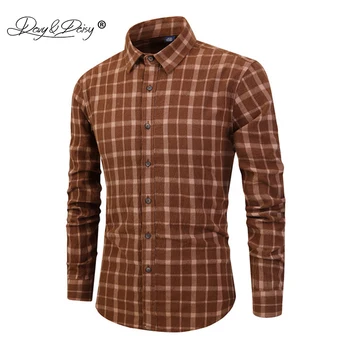 

DAVYDAISY 2019 New Spring High Quality 100% Cotton Men Shirt Long Sleeved Male Casual Business Slim Fit camisa masculina DS281