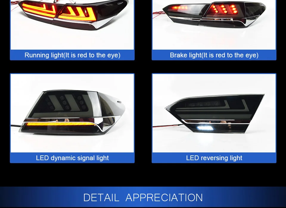 4 шт. автомобильный Стайлинг для Camry задние фонари Camry светодиодный задний фонарь DRL+ Динамический сигнал поворота+ тормоз+ задний фонарь
