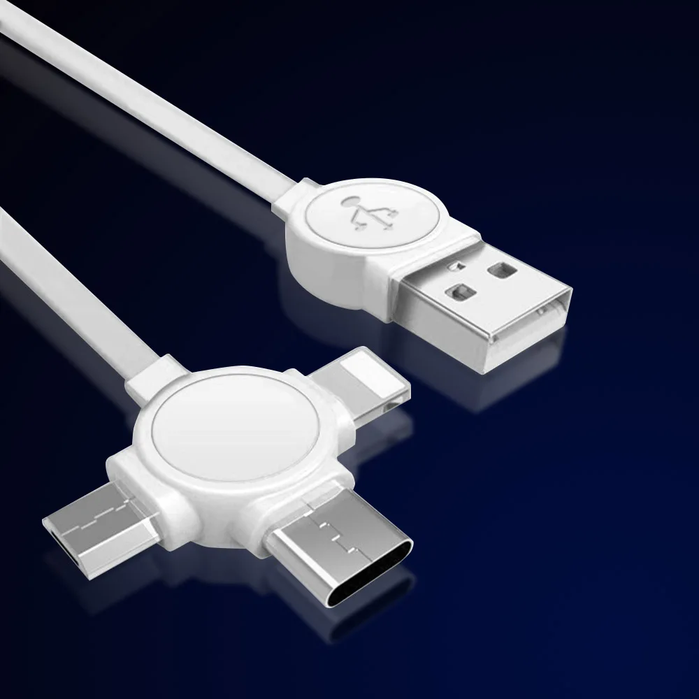 

3 In 1 Lighting Charger Cable 8 Pin for IPhone X 7 8 Plus XS Micro USB Type C Cord for Xiaomi Samsung Data Charging Wire 1M Line
