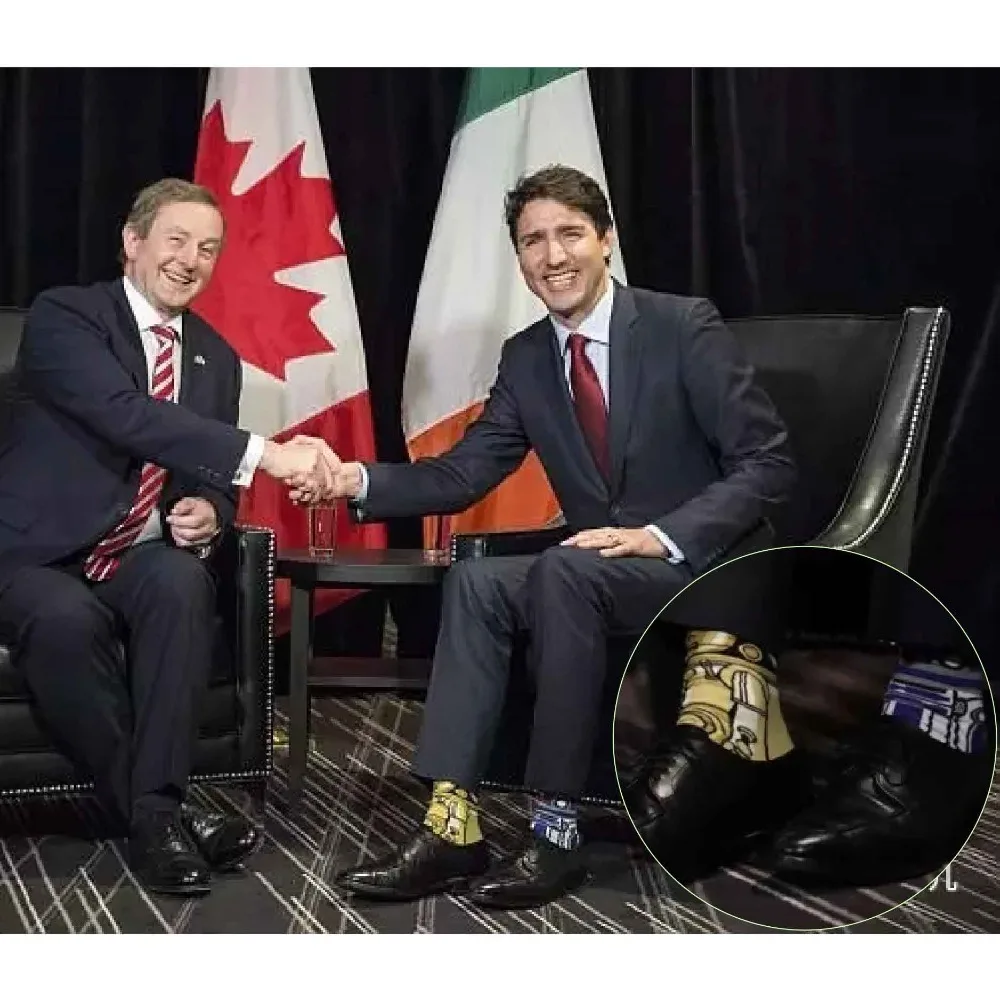 Популярные носки Justin Trudeau из чесаного хлопка для торжественных случаев