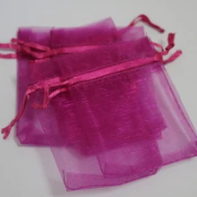 200 шт./лот 15*20 см ярко-розовый цвет органзы Сумки свадебный подарок мешок ювелирные изделия и чехлы