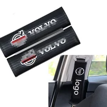 2X Estilo Do Carro Cintos de Segurança De Fibra De Carbono Etiqueta Covers Para Suzuki Swift Bmw F10 X5 E70 E30 F20 E34 G30 e92 M Volvo XC90 S60 V40