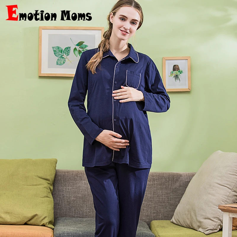 

Emotion Moms maternity Pajamas breastfeeding sleepwear Sets Pregnancy Nightwear Suit nursing Pajamas for pregnant women 2Pcs/Set