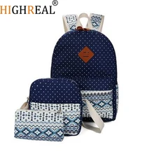Stylish Canvas Printing Backpack Women School Bags for Teenage Girls Cute Set Black Backpacks Female Bagpack Mochila