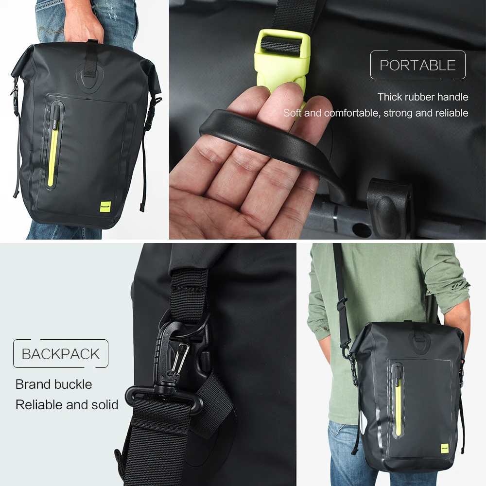 Discount 25L Waterproof Bike Bicycle Rear Rack Pannier Bag Cycling Rear Seat Bag Shoulder Bag 6