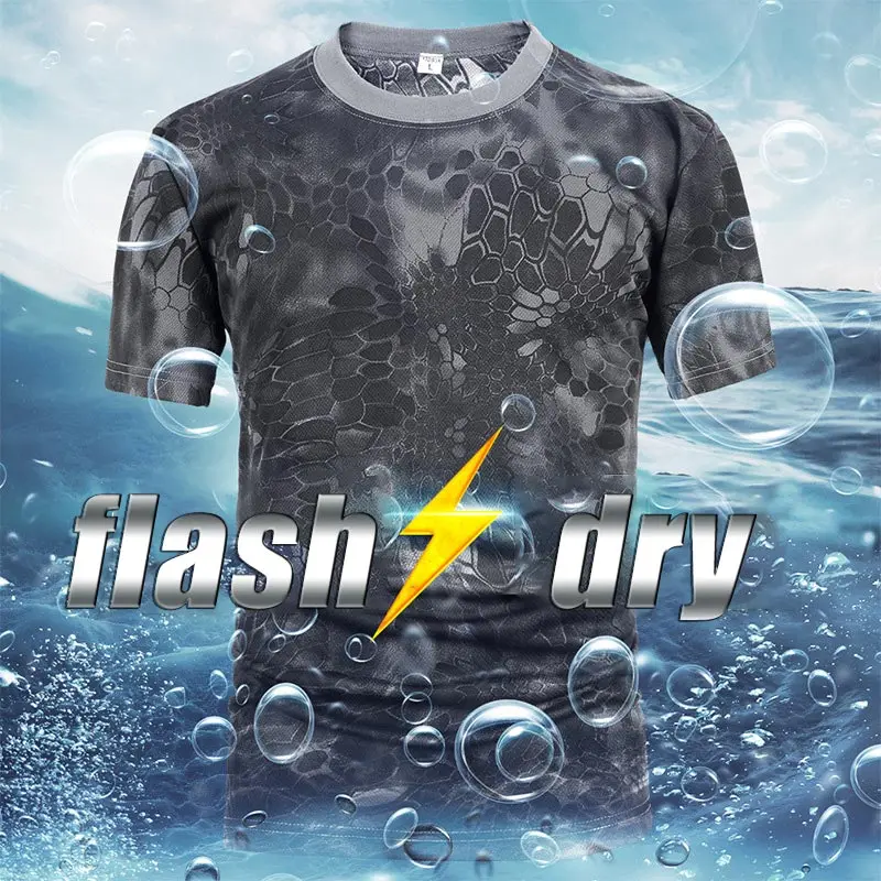 

Tactical Camo T-Shirt Men Breathable Quick Dry US Army Combat T-Shirt Outerwear Short Sleeve O-neck Tee Tops hunting accessories