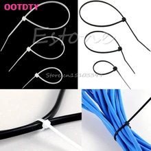 2 5X100 150 200mm Nylon Plastic Zip Trim Wrap Cable Loop Ties Wire Self Locking G08