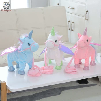 

BOLAFINIA children plush toys electric unicorn sing walk baby kids stuffed toy for Birthday christmas gift toy