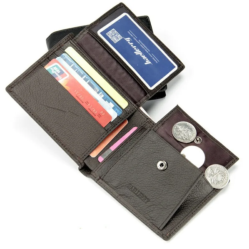 Baellerry известная марка двойные бумажник мужчины кошелек из натуральной кожи мужчины бумажник паспорт Кредитные ID слота