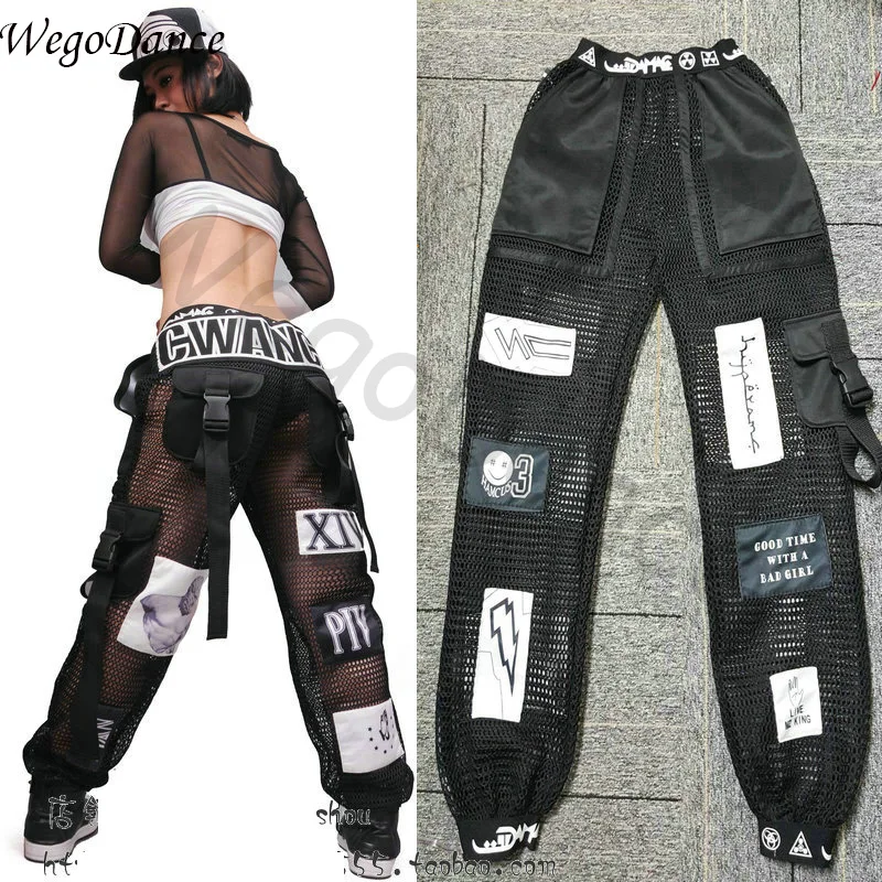 

Nightclub Singer Men And Women New Breathable Mesh Hip-hop Loose Casual Street Dance Pants Ds Costumes