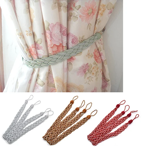 House Window Curtain Tieback Creative Knitted Braided Curtain Cord Rope Bucklein Curtain