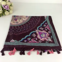 Mix Дизайн заказ Для женщин шарф в богемном стиле цветочный шали мусульманский хиджаб хлопок вискоза длинные Ленточки шарф