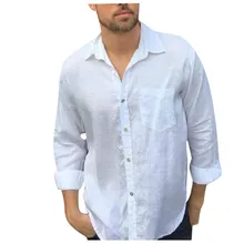 J5 модная мужская рубашка с длинным рукавом, однотонная, с отворотом, деловая или Повседневная рубашка, топы, рубашка, простая, 2 цвета, размера плюс, осень