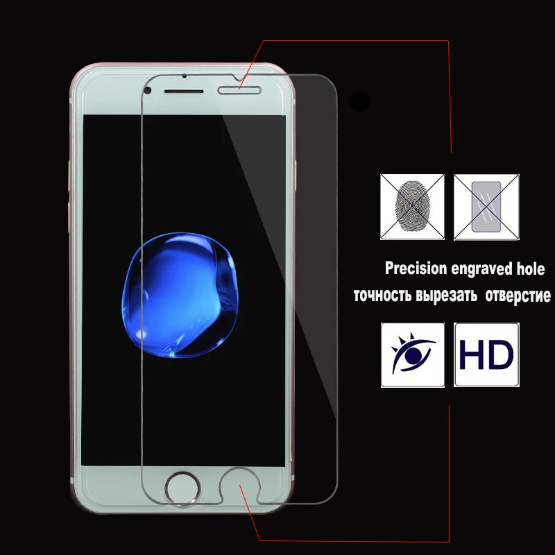 Стеклянная пленка IQD для iPhone X, 8, 7, 6s, 6 plus, se, 5S, 5c, 5, 4S, 4, Защитное стекло для экрана с защитой от отпечатков пальцев, твердость 9 H, закаленное стекло