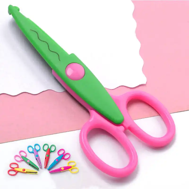 Diy Foto Album Renda Gunting Mahasiswa Keselamatan Plastik Gunting Kartun Buatan Tangan Anak Anak Gunting Produsen Grosir Aliexpress