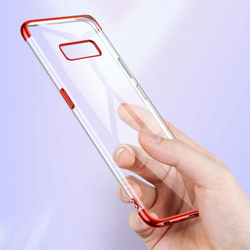 

Plating Soft Clear TPU Back Cover For Samsung Galaxy S10E S10 S8 S9 Plus M10 M20 M30 A10 A30 A50 Case Slim Silicon Coques