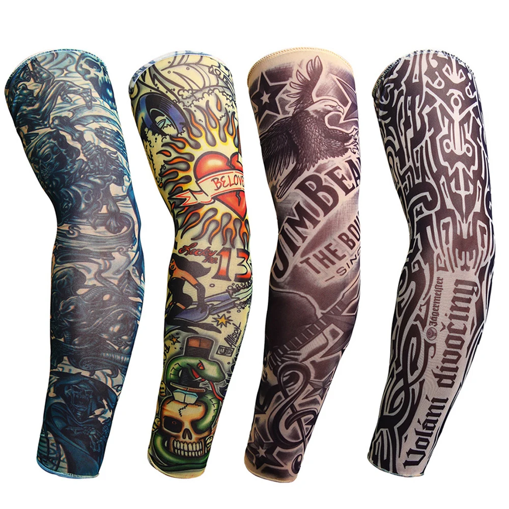 Sleeves 3D Tattoo Printed Outdoor Cycling Arm warmer UV Protection Sleves Riding