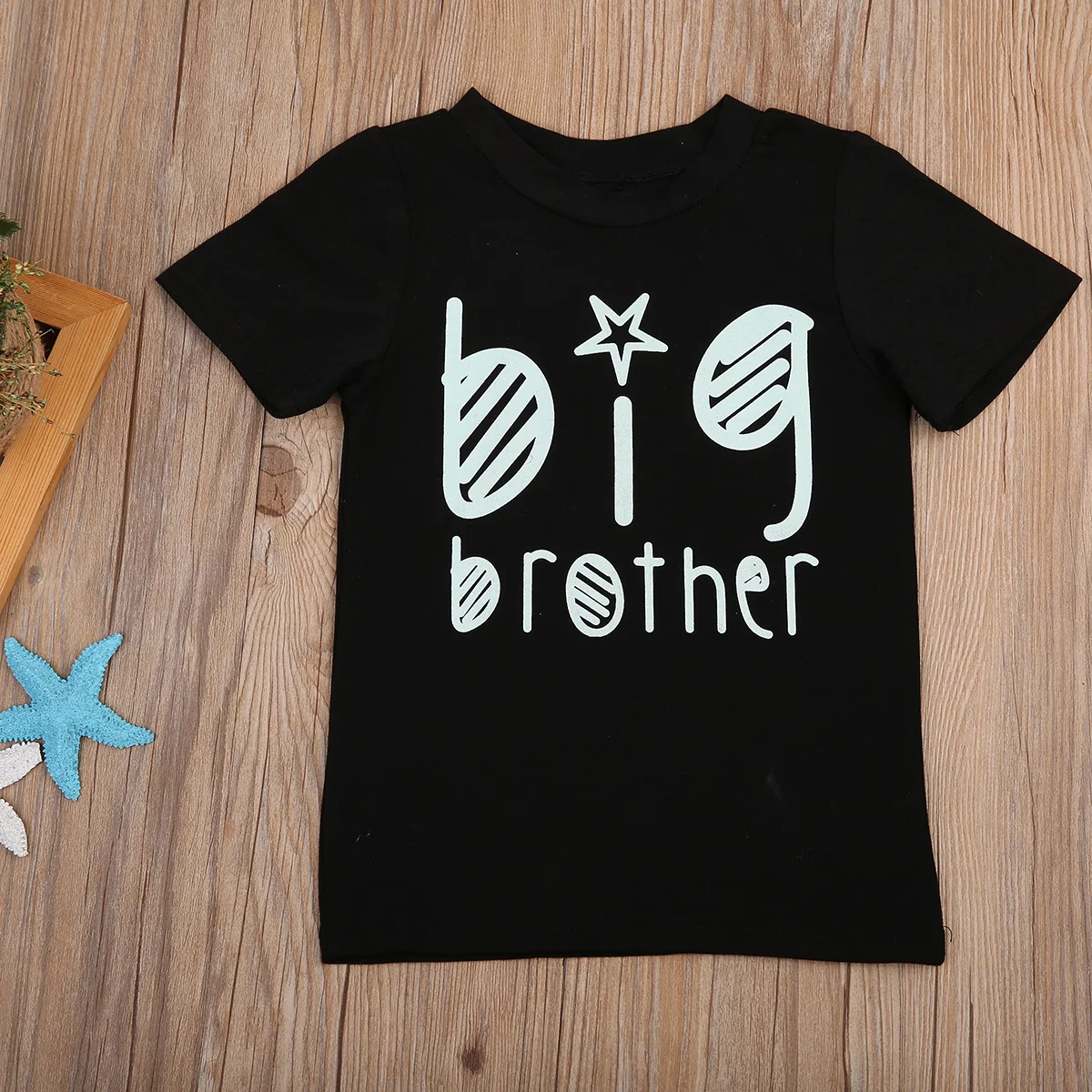 Черные футболки с принтом Pudcoco Big sister big brother подходящая футболка|big brother|big sistert-shirt