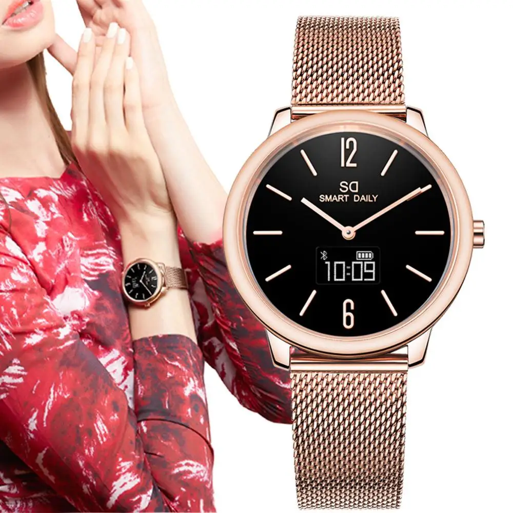 

Smart Daily SmartWatch for Women 1242 Rose Gold Smart Wristwatch for Lady Smart watch with call remind Long Gift for Lady