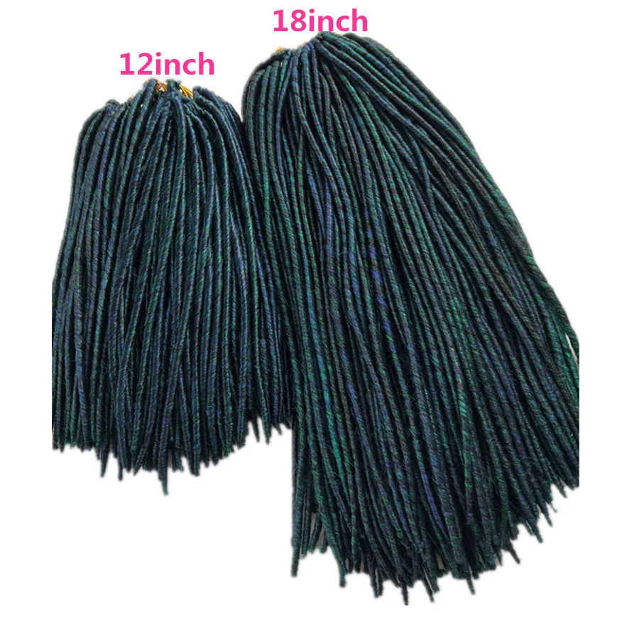 Pervado волос 1" 18" капроновый 16 Прядный Mix чёрный т пурпурный т мятный зелёный, синтетические богиня искусственные локоны в стиле Crochet, огромные косички из волос, низкотемпературное волокно плетения наращивание