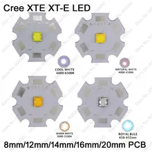 10x 5W Cree XTE XT-E High Power LED Emitter Diode,Cool White/Warm White/Neutral White/ Royal Blue on 8mm/12mm/14mm/16mm/20mm PCB