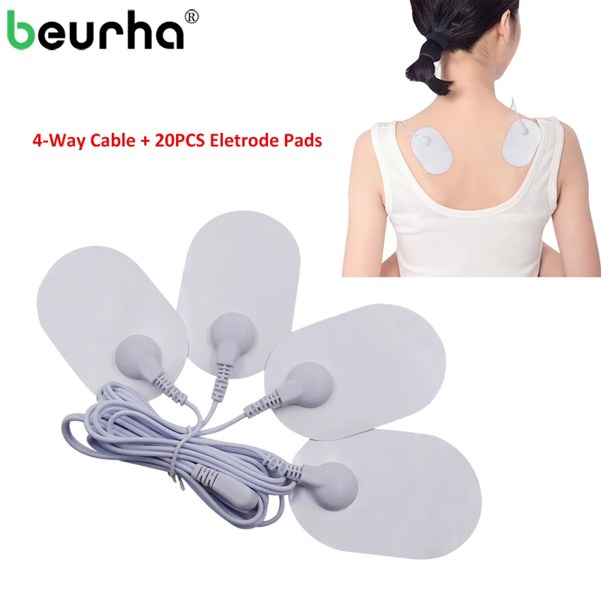 20PCS Tens Snap Gel Electrode Pads Sticker for Body Electric Therapy
