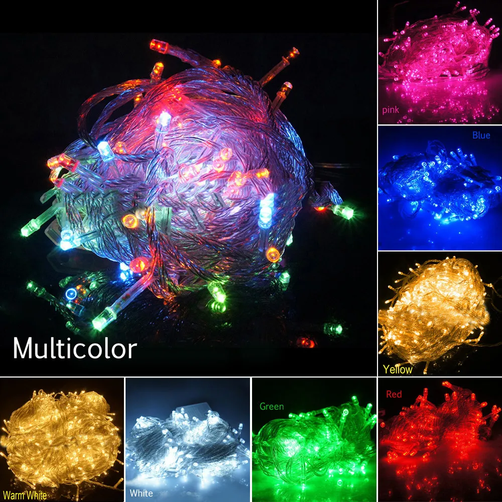 

Christmas Tree Fairy Party Lights Waterproof 8-Color Controllable 100 LED 10M String Holiday Outdoor For Christmas Party