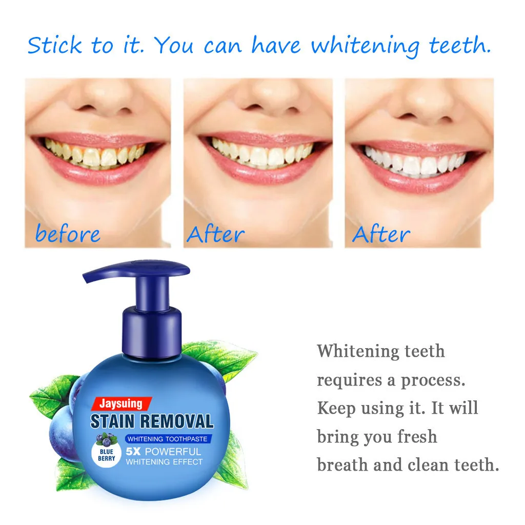 Smoke Coffee Tea intensive Stain Remove Removal Whitening Toothpaste Fight Bleeding Gums Toothpaste Bamboo Handle Toothbrush