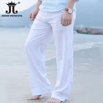 

2019 New Leisure Flax Pants Loose Large Size Beach Pants Cotton Linen Pants Loose Waist