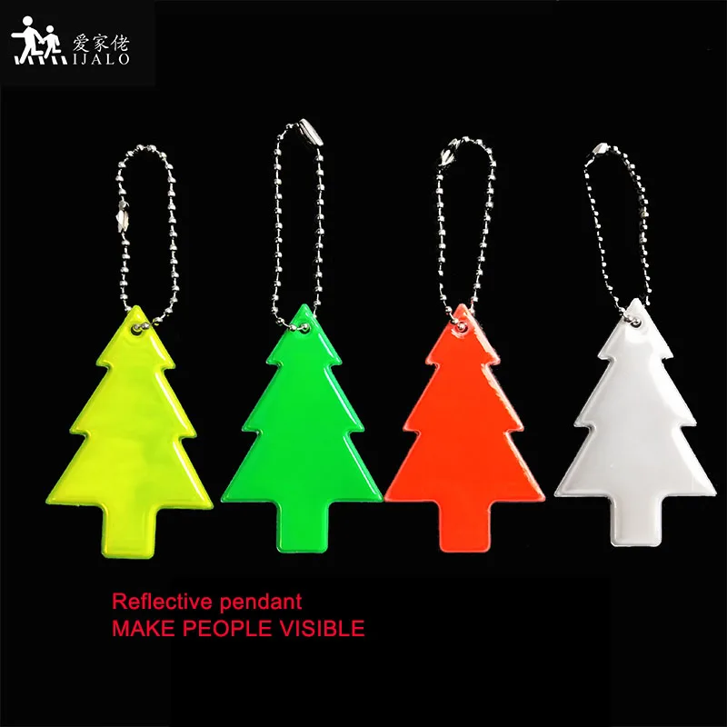 

Christmas tree Soft pvc reflector Reflective keychain bag pendant accessories High visibility keyrings for traffic safety use