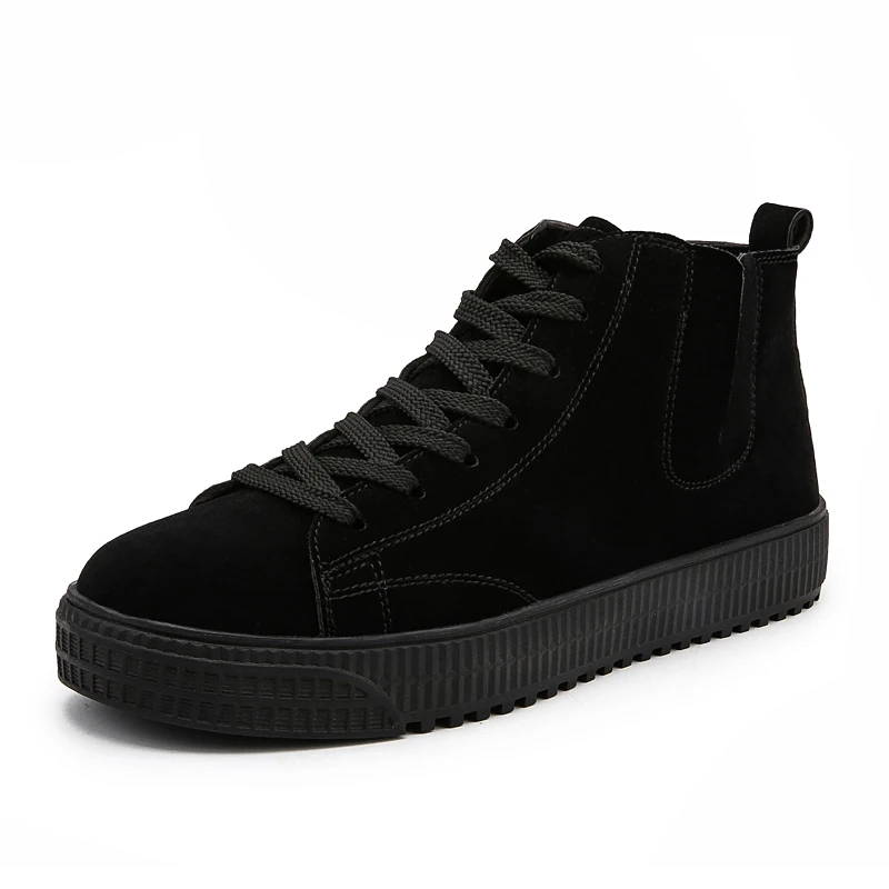 

Fashion Men Boots Shoes leather Autumn Winter shoes Comfortable male casual Ankle Boots Elastic band Lace-Up plus size 39-47