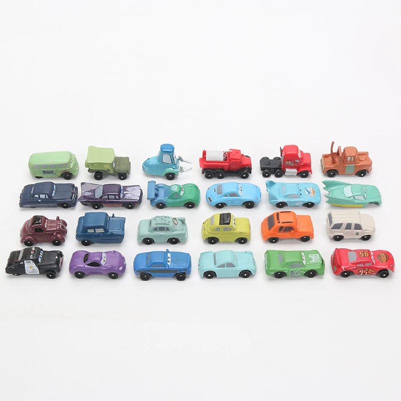4 6 см 24 шт./лот Disney Pixar Cars 3 Lightning McQueen Mater Jackson Storm Ramirez 1:55 литье под давлением ABS модель