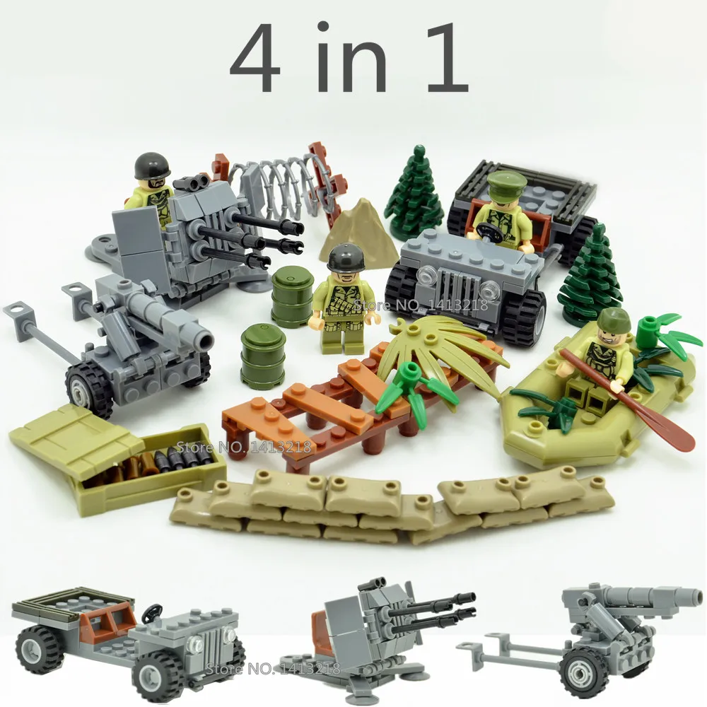 4 in 1 US Army World War 2 Military SWAT Soldier Weapon Navy SEALs Team Building Blocks Figure Boy Educational Toy Gift Children 4 in 1 US Army World War 2 Military SWAT Soldier Weapon Navy SEALs Team Building Blocks Figure Boy Educational Toy Gift Children