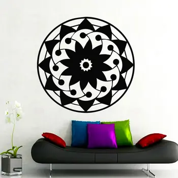 

Wall Decals Mandala Om Yoga Flower Pattern Sign Art Bedroom Vinyl Sticker