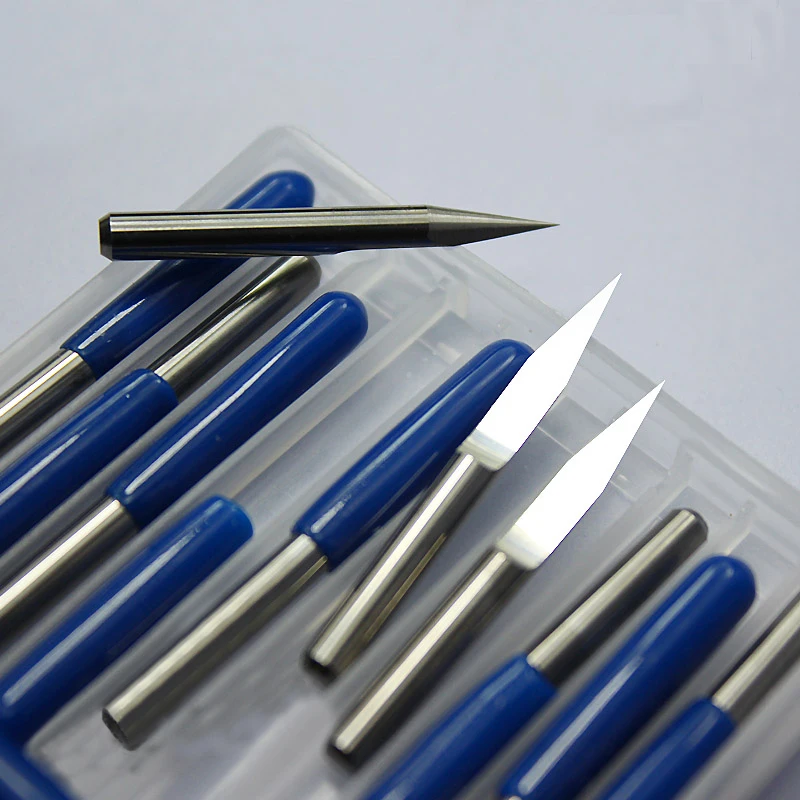 0.1mm 10 PCS 3.175MM Shank Flat Bottom CNC Router Bits Cutting Engraving bits V Shape Bit PCB Cutters | Инструменты