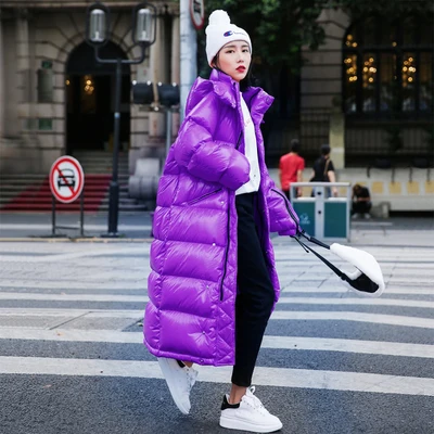 Winter Woman Coats 2019 Medium And Long Section Thick Down Feather Padded Clothes Harajuku Style Bread Service Women's Winter Jacket AS148 (27)