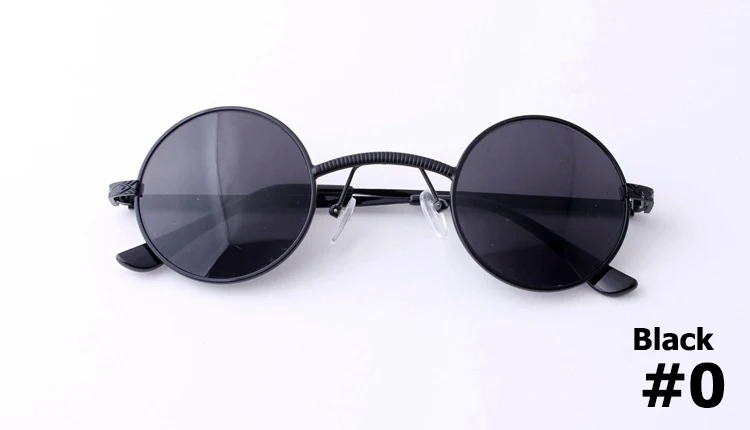 JackJad новые модные готические стимпанк маленькие круглые солнцезащитные очки фирменный дизайн винтажные Ретро солнцезащитные очки Oculos De Sol Feminino - Цвет линз: 0 Black