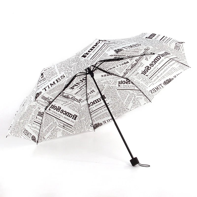 3 складной зонт от солнца, дождя laplaparasol Paraguas с бумажной печатью Портативный Авто