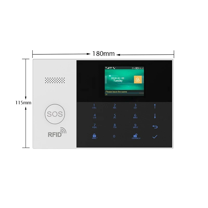 Двойная беспроводная сеть Wi-Fi GSM GPRS Домашняя Сигнализация приложение дистанционное управление с 2,4 дюймовым ЖК-дисплеем для умного дома безопасности