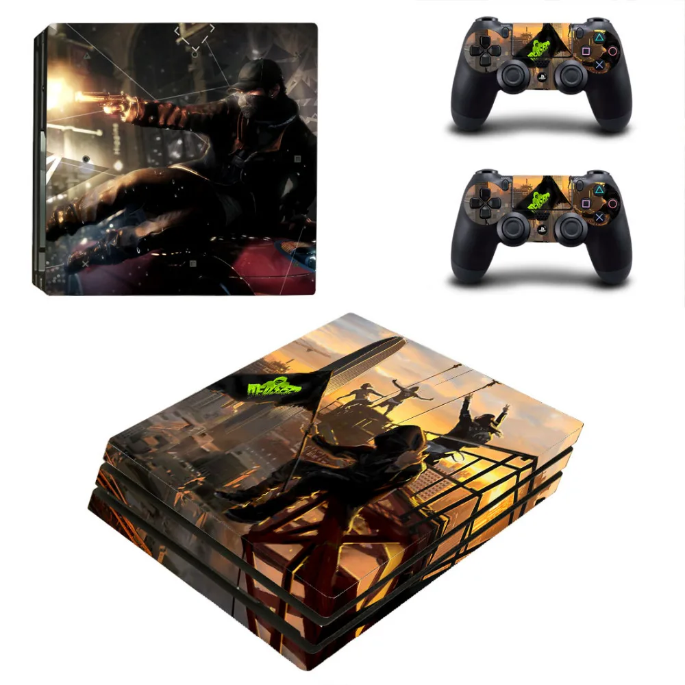 Виниловая наклейка на консоль и контроллеры Sony PlayStation 4 Watch Dogs 2 PS4 Pro|stickers for|stickers for