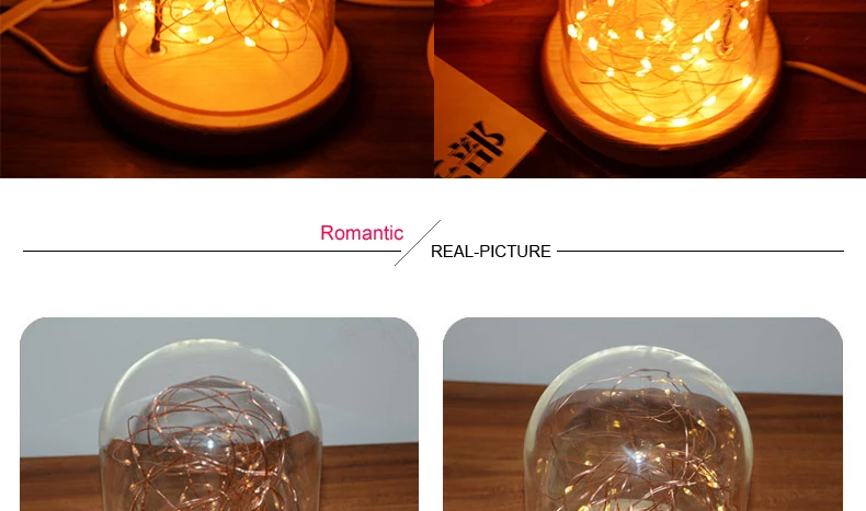 Romantic LED Night Light Copper Wire Lights USB Charging Firework Glass Table Lamp Led String Night Light (6)