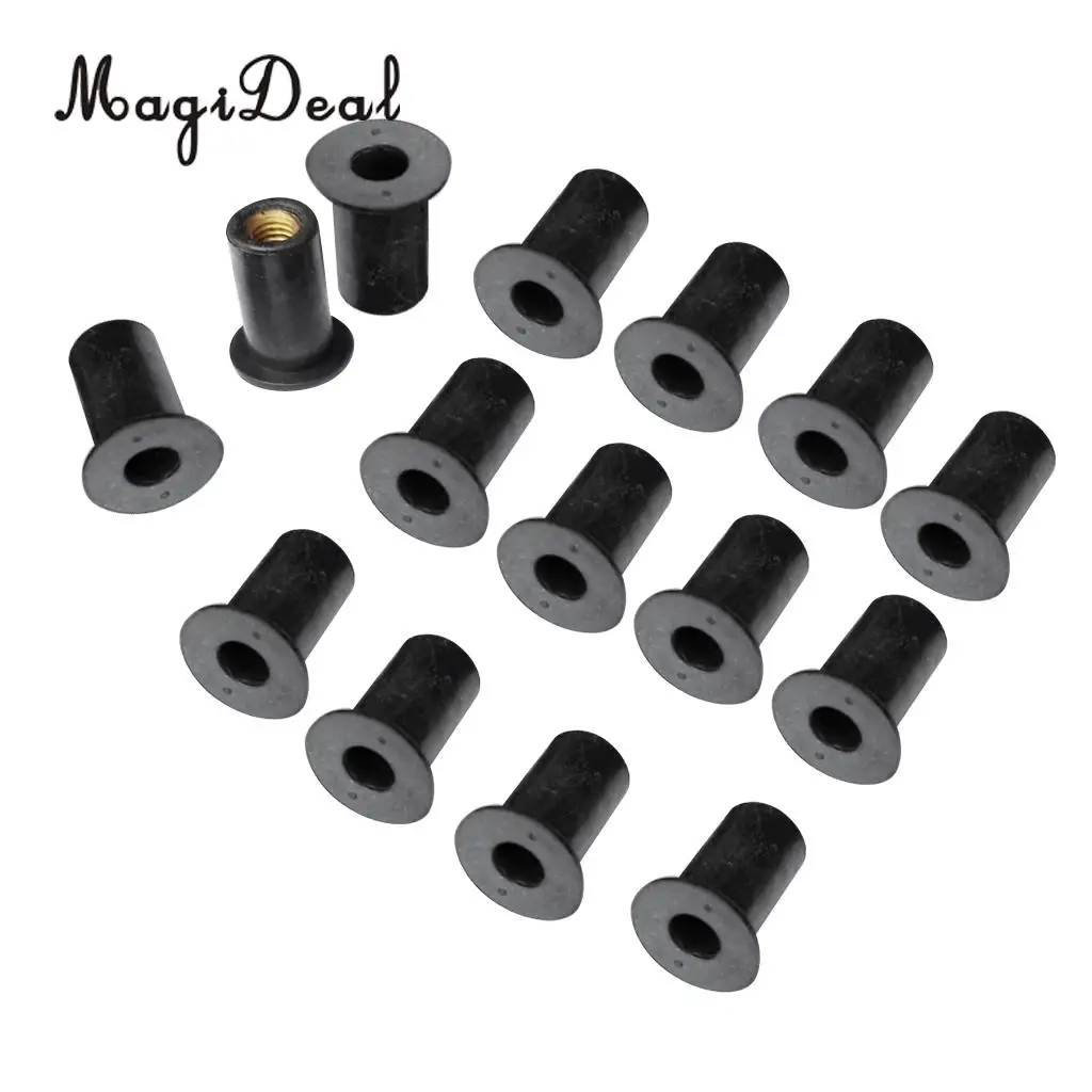 MagiDeal Heavy Duty 15Pcs Copper M5 Rubber Well Nuts Blind Fastener Fishing Kit for Canoe Rowing Boat Kayak Dinghy Acce 17x14mm