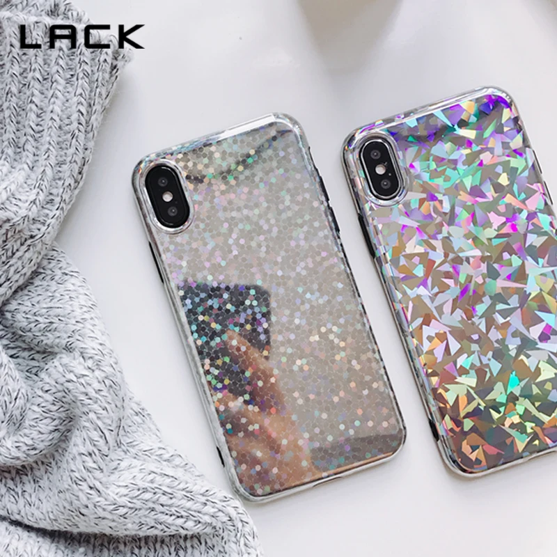 Отсутствие блестящая Лазерная ТПУ телефонные чехлы Чехол для iphone 7 6 S 8 Plus X