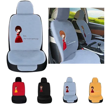 

Dewtreetali Hot 1pc Front Car Seat Cover Pretty Girl Cushion Styling Winter Plush Car Pad Interior Accessories for Truck Van